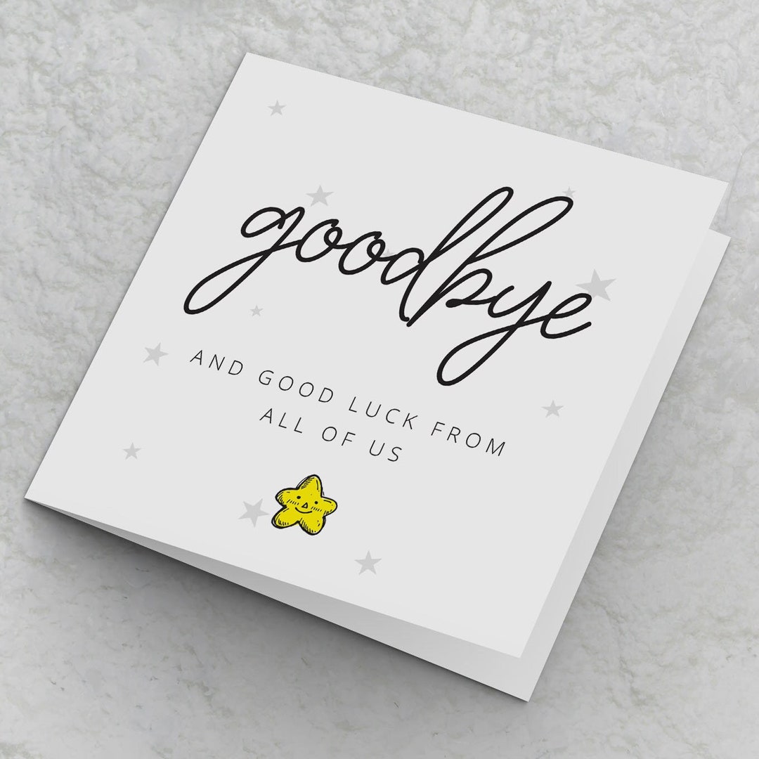 Leaving Card for Colleague, Good Luck Card, New Job Card, Leaving Work ...