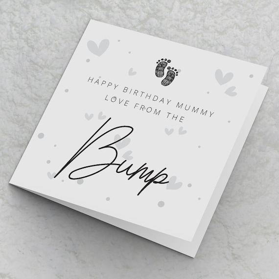 Mummy to be Birthday Card - Happy Birthday Mummy love from the bump - Mum to be Birthday Card Expectant Mum Birthday Card To Mummy From Bump