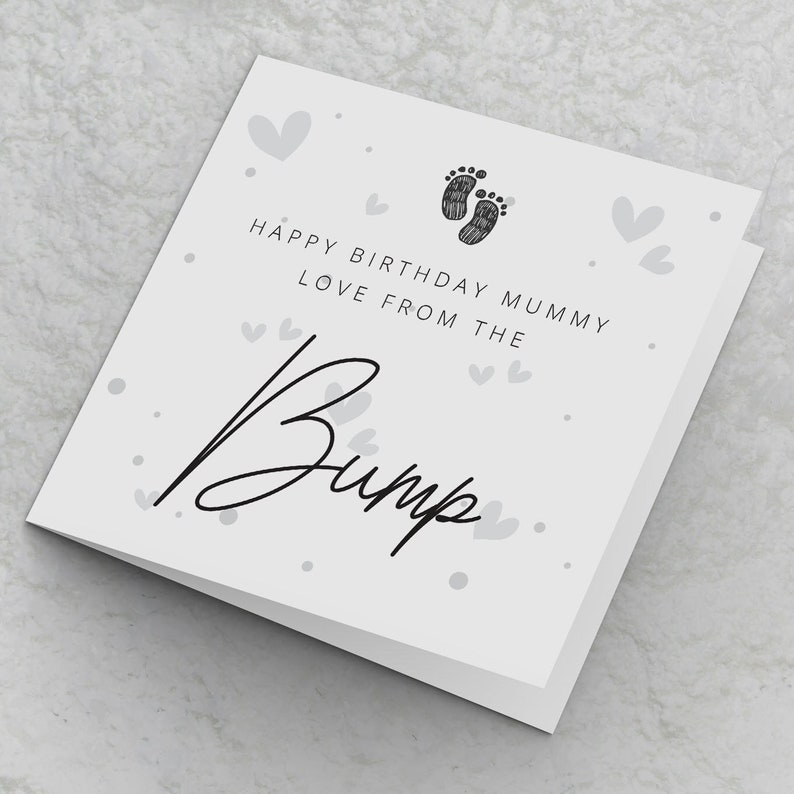 Mummy to be Birthday Card - Happy Birthday Mummy love from the bump - Mum to be Birthday Card Expectant Mum Birthday Card To Mummy From Bump image 1
