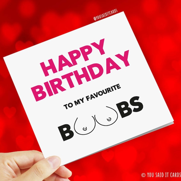 Boob Birthday Cards Etsy UK