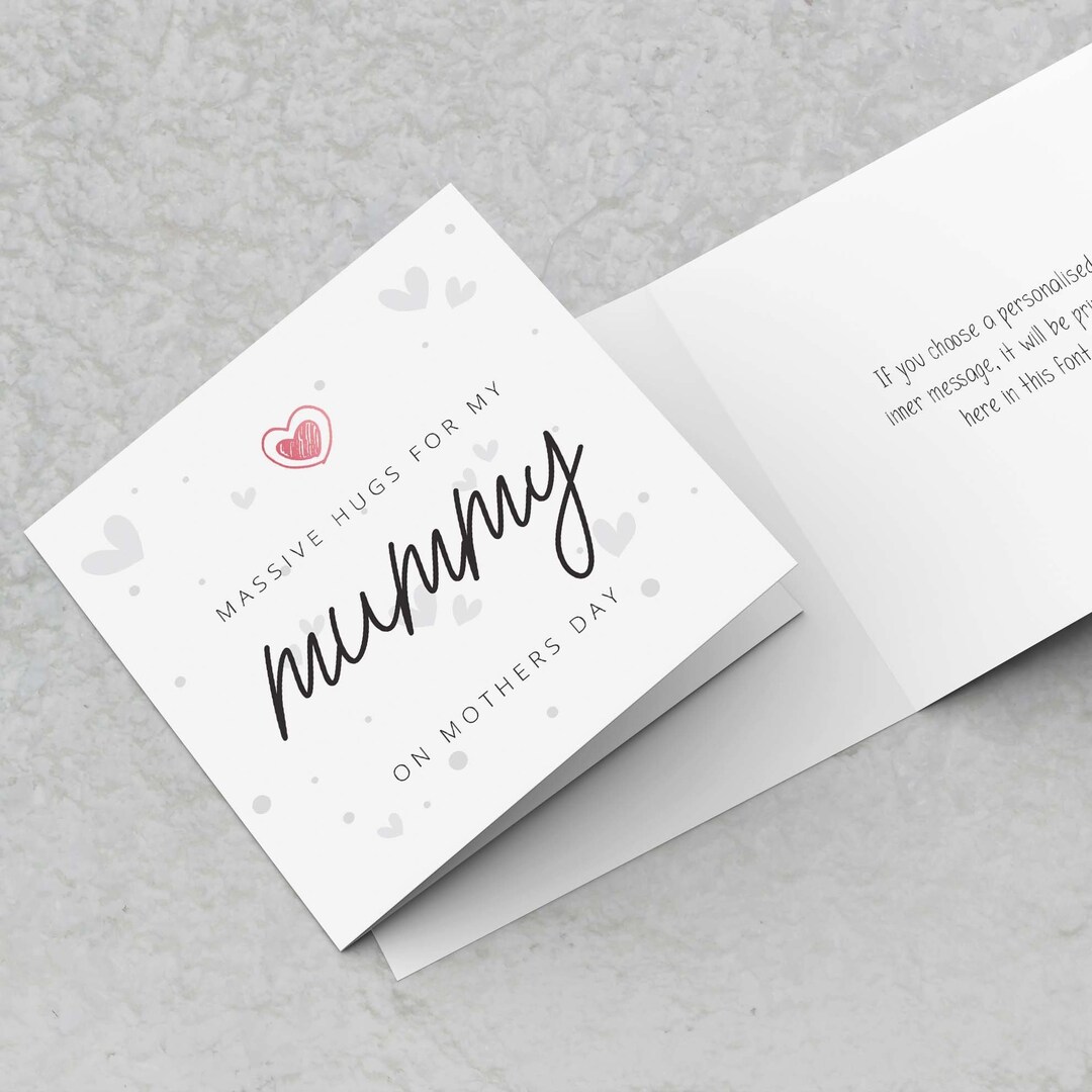 Mummy Mothers Day Card - Massive Hugs for My Mummy on Mothers Day ...