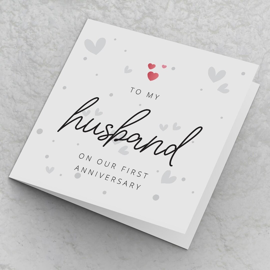 Husband 1st Anniversary Card - to My Husband on Our First Anniversary ...