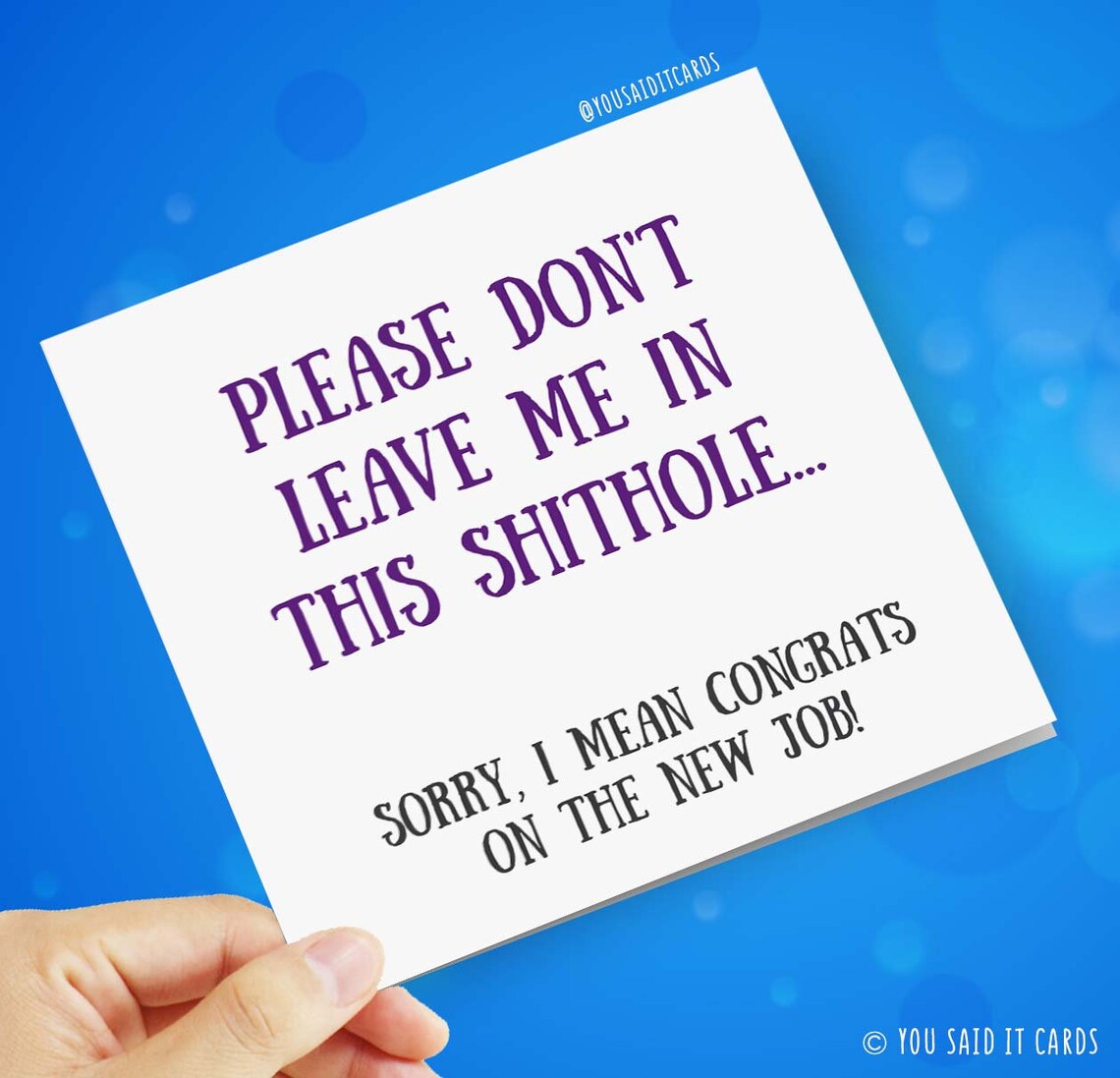 Funny Rude Offensive Good Luck Cards Please Don't | Etsy UK