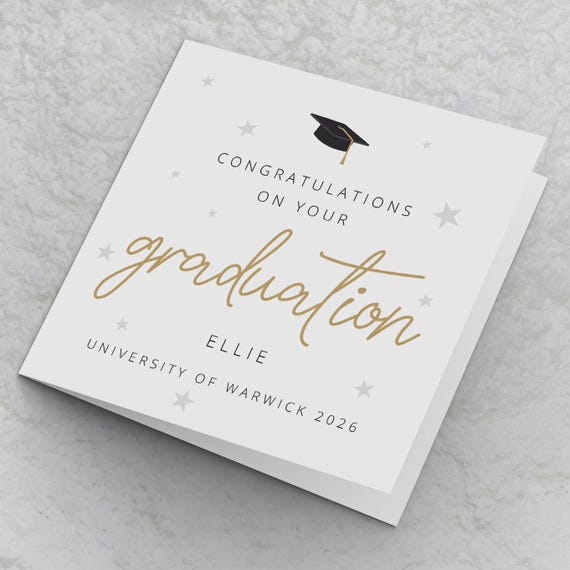 Personalised Graduation Card, Congratulations on your Graduation University Graduation Cards Friends Graduate Name Card Congratulations Card