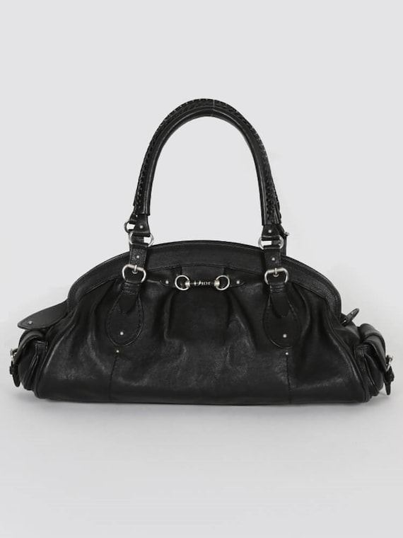 DIOR Detective Black Leather Top Handle Bag