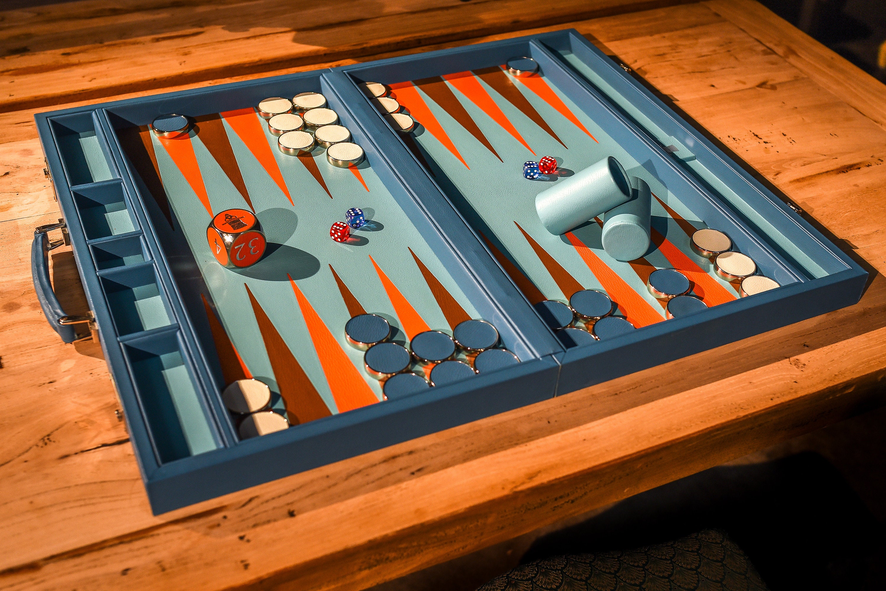 Custom Made Full Leather Backgammon Board Etsy