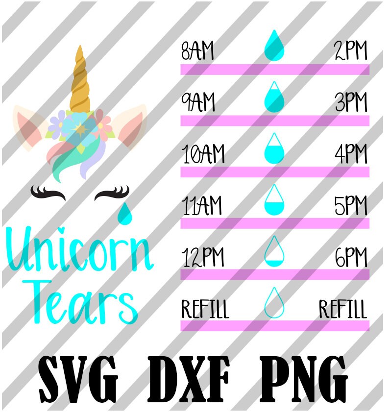 Download Unicorn Tears Water Tracker Vinyl Decal SVG | Etsy