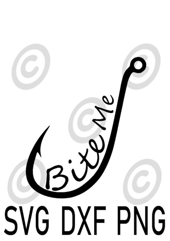 Download Bite Me Fish Hook Vinyl Decal Svg Etsy