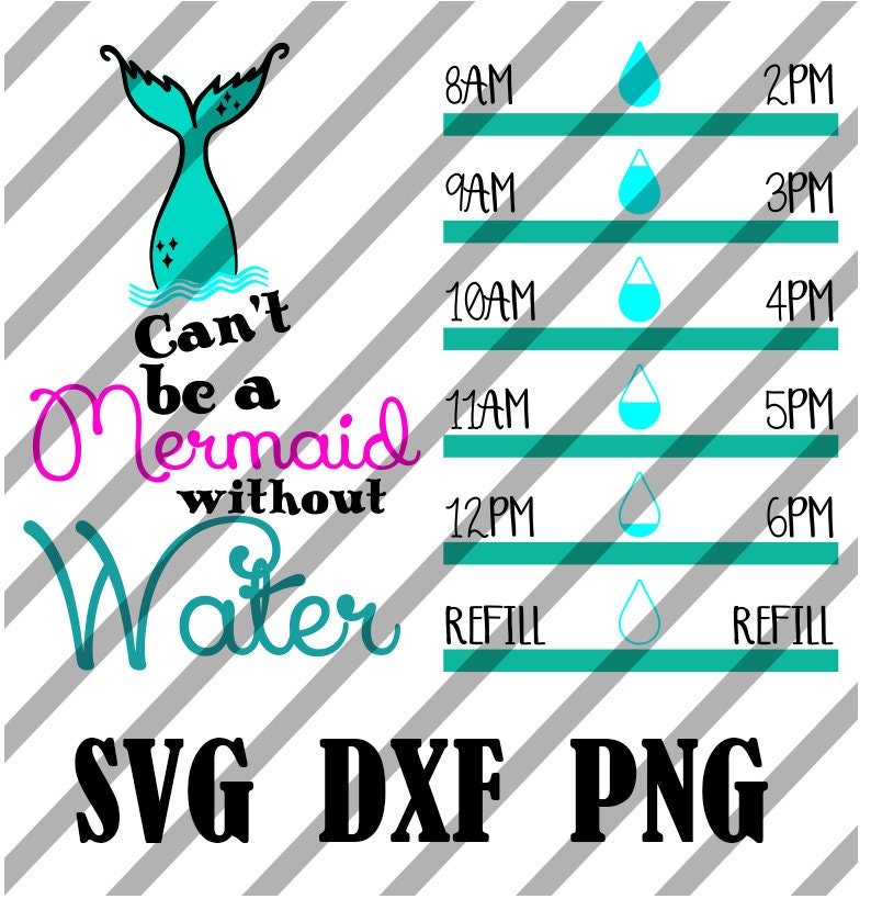 Download Mermaid Water Tracker Vinyl Decal SVG | Etsy
