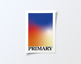 Primary Gradient Wall Art, Primary Colors, Contemporary Print