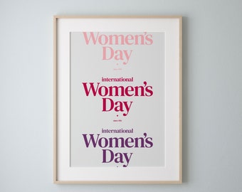 International Women's Day Print, Typography Art Print, Contemporary, Wall Art