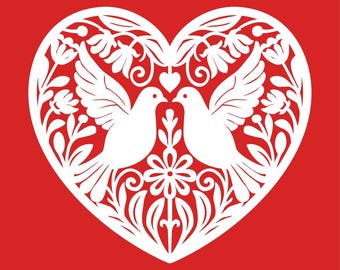 Commercial Use Papercutting Template: Valentine | Wedding | Anniversary | Engagement | Heart