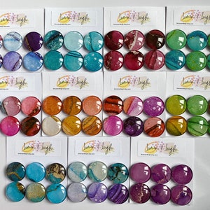 Alcohol Ink Abstract Magnets: Handmade Art Magnets, Set of 6