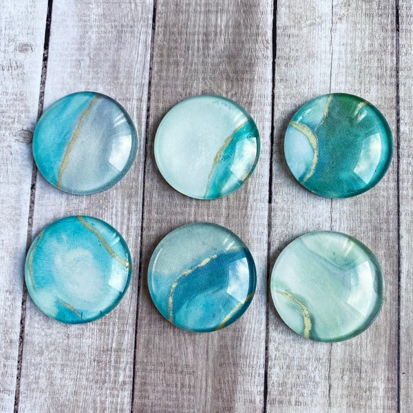 Jade Marble Magnets - Set of 3 • 6 • 12 - 1 inch Magnets