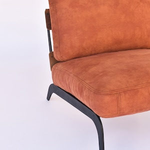 Modern armchair, lounge chair, metal base armchair image 6