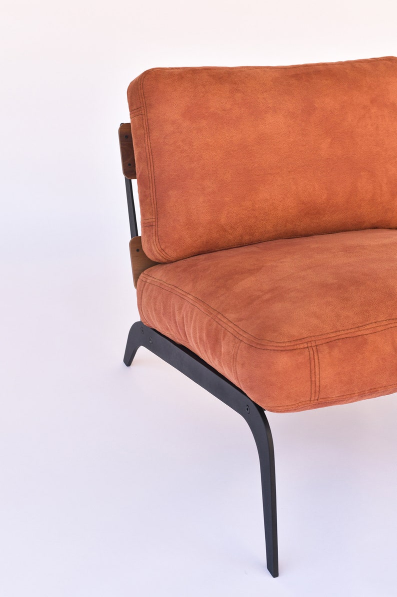 Modern armchair, lounge chair, metal base armchair image 6