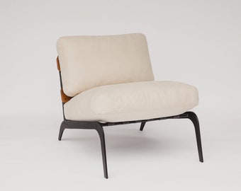 Modern armchair, lounge chair, metal base armchair