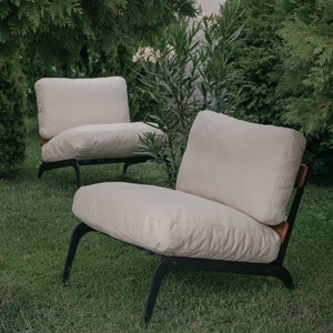 Modern armchair, lounge chair, metal base armchair image 2