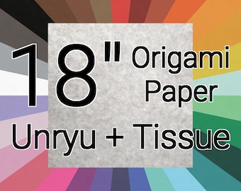 18 Inch Unryu/Mulberry + Tissue Origami Paper (Single Sheet)