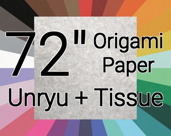 Papel de origami Unryu/Mulberry de 72 pulgadas + papel tisú (hoja individual)