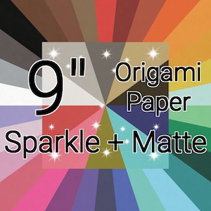 2x 9 Inch Sparkle/Matte Double Tissue Origami Paper (Two Sheets)