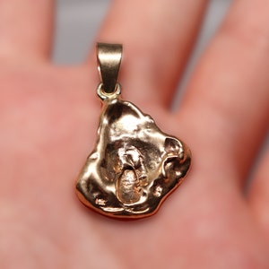 10 Karat Gold Free Flow Nugget Pendant, Vintage Gold Necklace, Vintage jewelry, Gold Jewelry