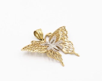 Vintage 10kt Gold Butterfly pendant, Vintage jewellery, Animal necklace, Butterfly Necklace, Gold Charm, Gold Necklace