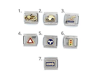 Zoppini Transportation and Road Signs, car charm, Italian Charm Bracelet Charms