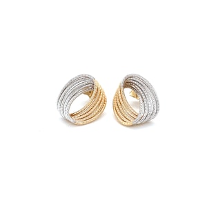 Vintage 14 Karat Golddraht Twist Ohrstecker, Gold Ohrringe, Ohrstecker, Gelbgold Ohrringe, Weißgold Ohrringe