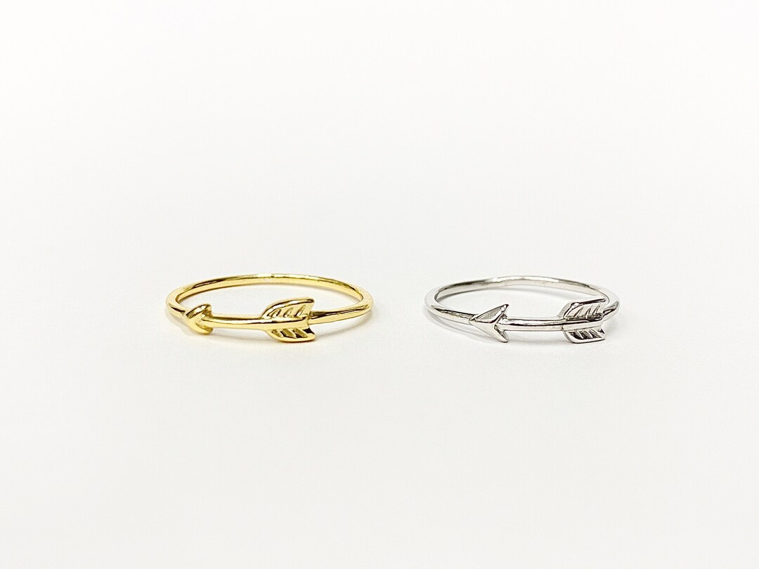 Sterling Silver Gold Plated Arrow Ring, Minimalist Rings , Gold Plated