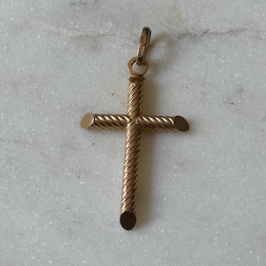 Vintage Gold Cross Charm, Vintage Jewelry, Vintage Charms, Vintage Jewellery , 10 Karat Vintage Charm, Religious Necklace, Cross Pendant