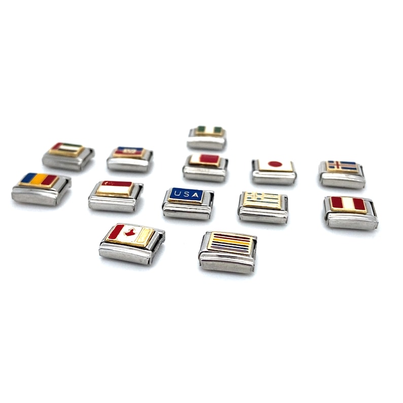 Zoppini Charms: Flags, Charms, Charm bracelet, Flag charms, Italian Charm Bracelet Charms image 3