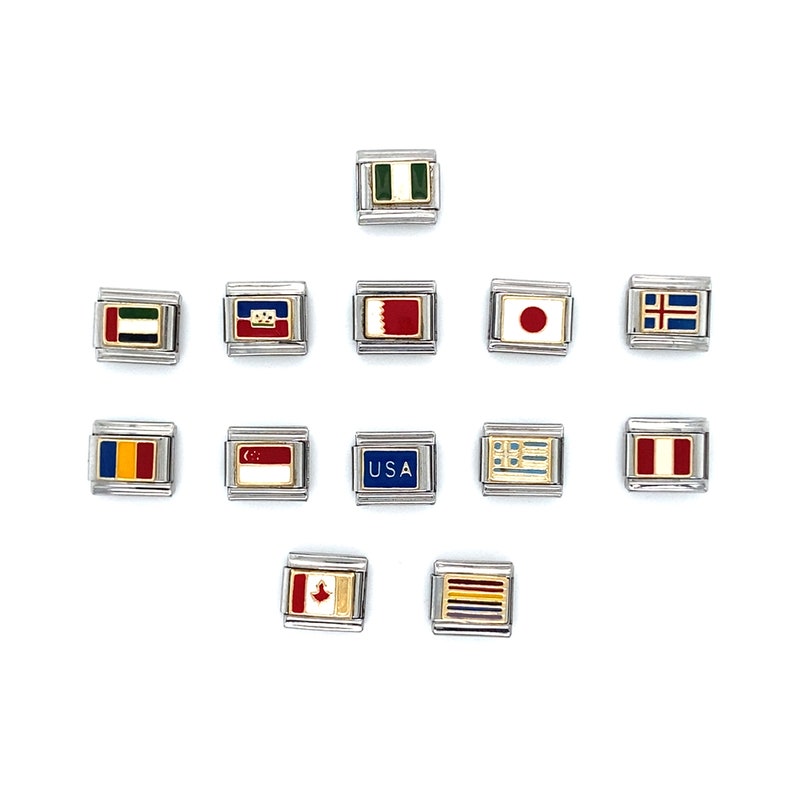 Zoppini Charms: Flags, Charms, Charm bracelet, Flag charms, Italian Charm Bracelet Charms image 2