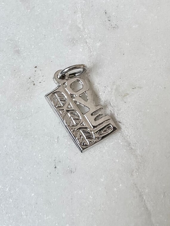I LOVE YOU Word Charm Antiqued Sterling Silver I LOVE YOU Word Charm Antiqued Sterling Silver
