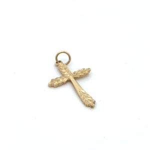 Dije de cruz de oro vintage, joyería vintage, dijes vintage, joyería vintage, collar de cruz, colgante de cruz, dije de 10 quilates