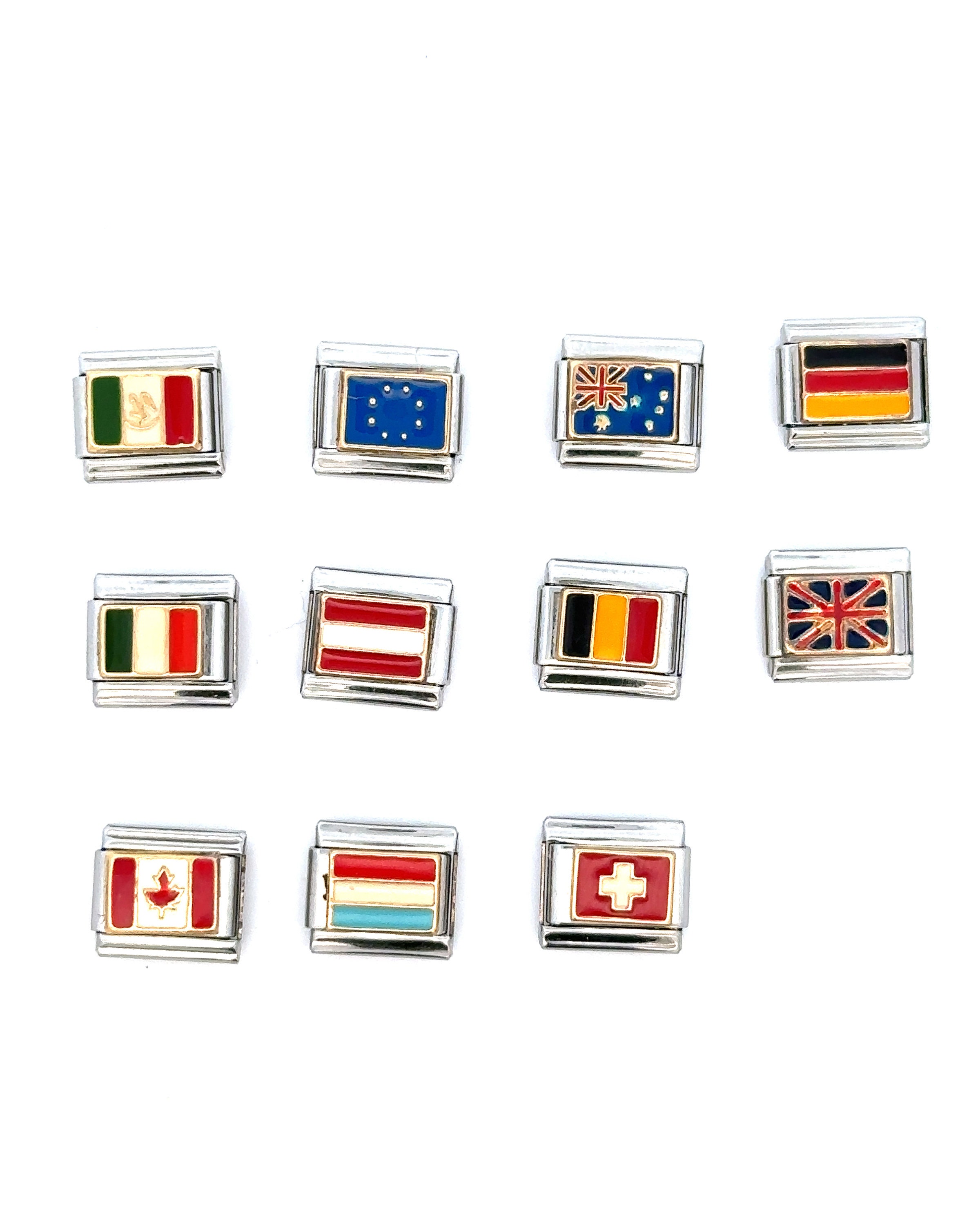 Zoppini Flag Charms , Charms, Charm Bracelets, Stainless Steel Charms