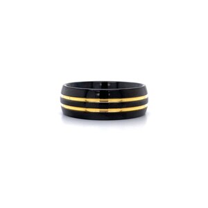 Alliance en carbure de tungstène avec incrustation IP en or, Alliance, Alliances, Bague de promesse pour lui, Alliance unique, Design de bague populaire