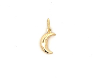 Vintage 18 Gold Karat Moon Charm, vintage Necklace, Gold Charm, Vintage Gold Pendants, vintage jewelry, Crescent Moon