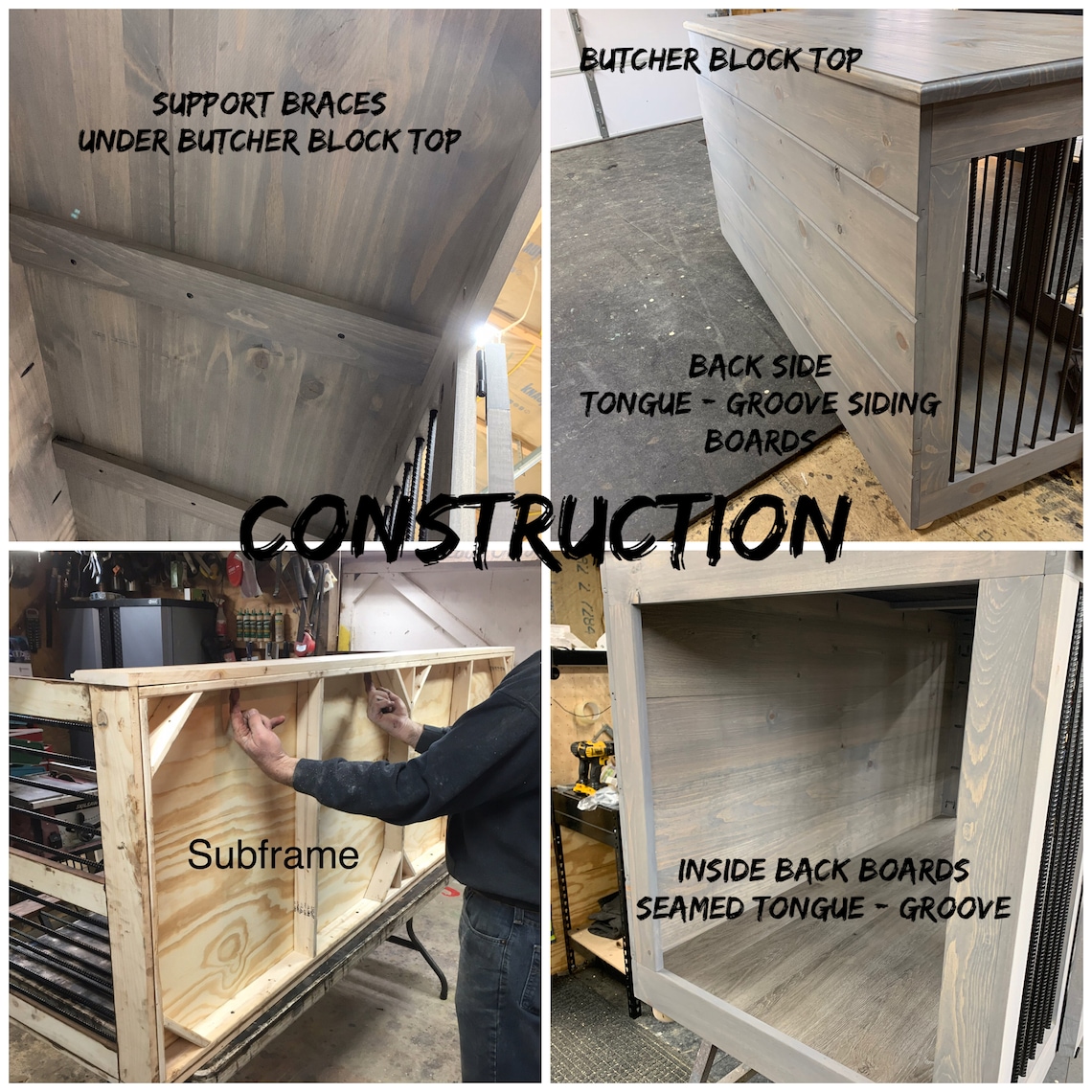 Double Kennels Handmade Wooden Dog Crate Furniture Credenza Etsy