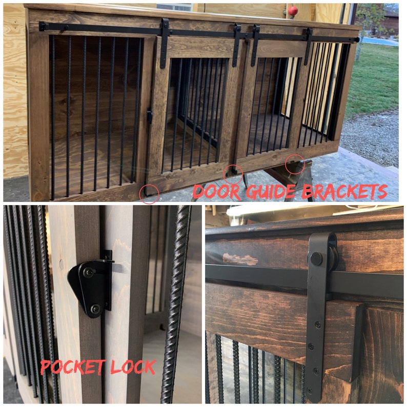 Double Kennels Handmade Wooden Dog Crate Furniture Credenza Etsy