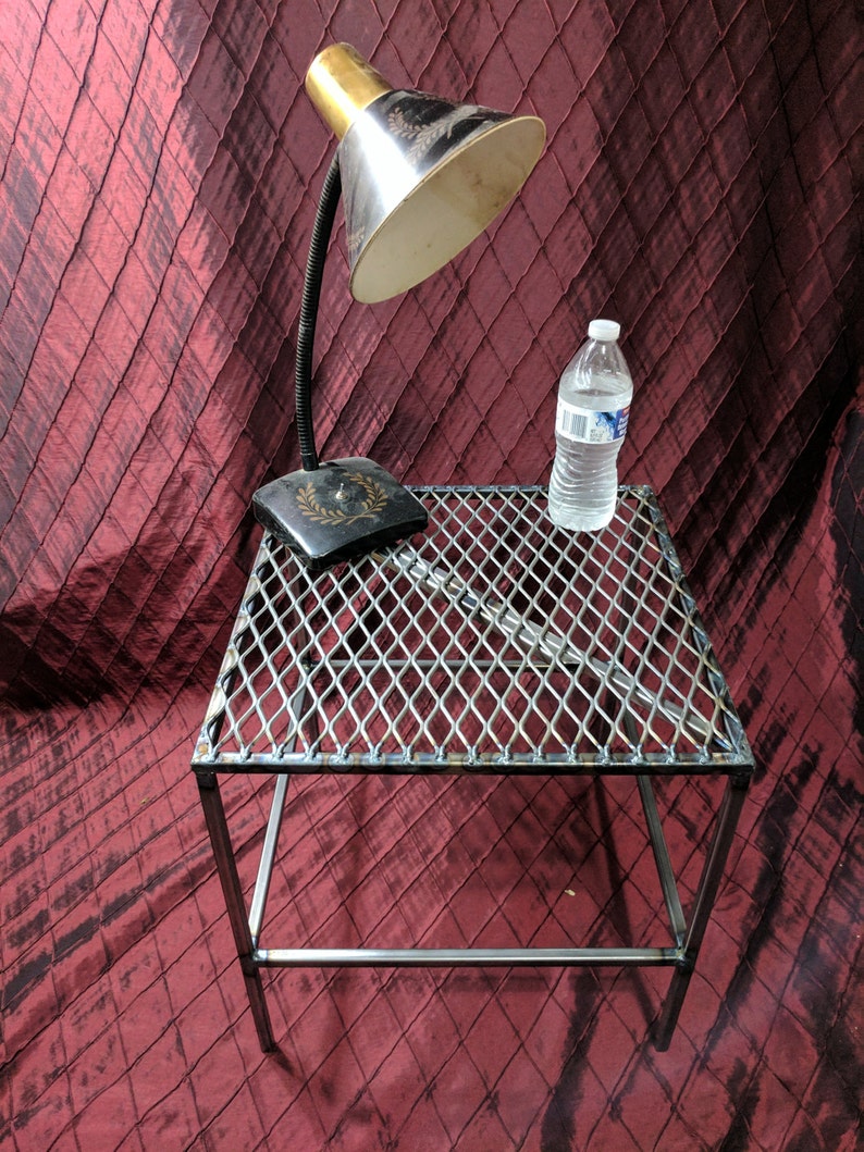 Modern Industrial Steel Side Table Bedside Stool Chair Strong Hand Made Crafted Welding Tig Welded Furniture