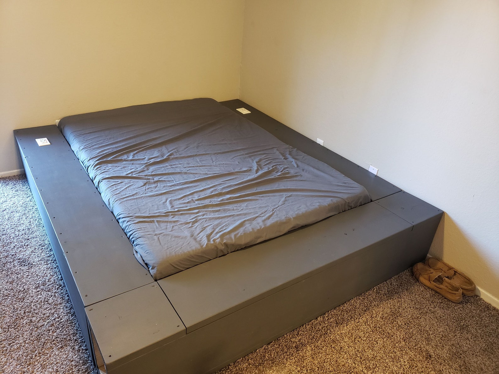 Platform Bed With Plugs Modern Industrial made to Order Etsy