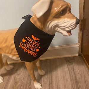 This boy loves Halloween Dog Bandana