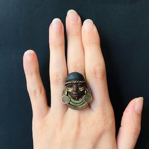 Mittlerer Bronzering Leichte benutzerdefinierte jeden Tag Ring afrikanischen ethnischen Tribal-Boho-Ring