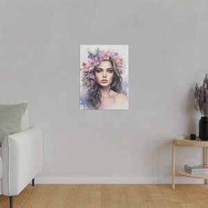 Bella Bloom Brunette Canvas Print - Etsy