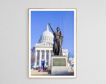 Wisconsin Capitol Building Forward Statue Photo Print