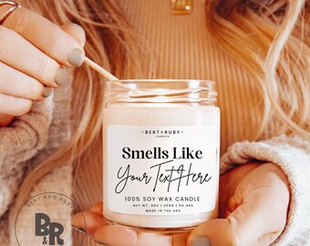 Your Personalized Custom Text Here 9 oz Scented 100% Soy Cotton Wick Eco-Friendly Candle, Personalized Gift, Custom Candle (LC20)