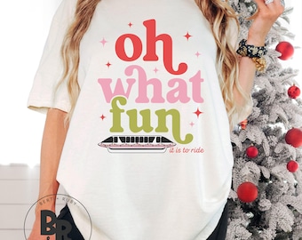 Oh What Fun It Is To Ride Epcot Christmas Monorail Comfort Colors™ Adult Unisex T-Shirt (ACCT83)