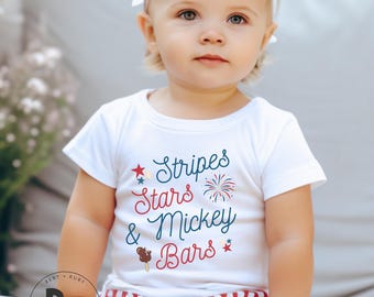 THE ORIGINAL Stripes Stars & Mickey Bars July 4th Infant Unisex Short Sleeve Jersey T-Shirt * America 250 (IT22) * HM