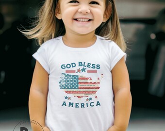 God Bless America * 2 Chronicles 7:14 Toddler Bella Canvas Unisex Short Sleeve T-Shirt (TT662)